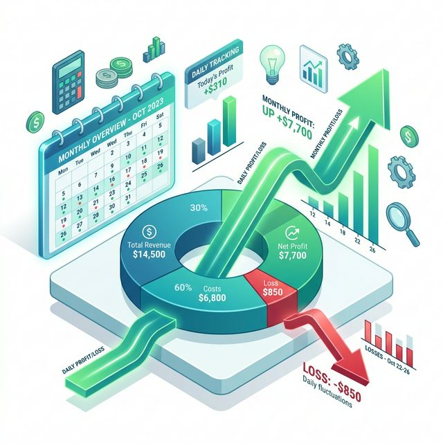 Daily Monthly Profit Loss Calendar